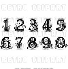 Fancy Numbers Clip Art