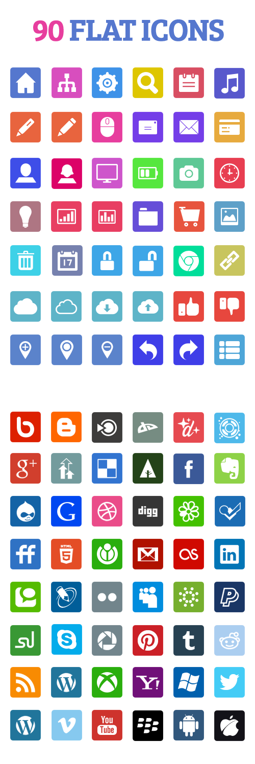 Flat Social Media Icons Free