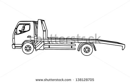 Flatbed Tow Truck Vector