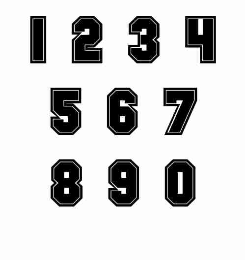 7 Jersey Number Font Images