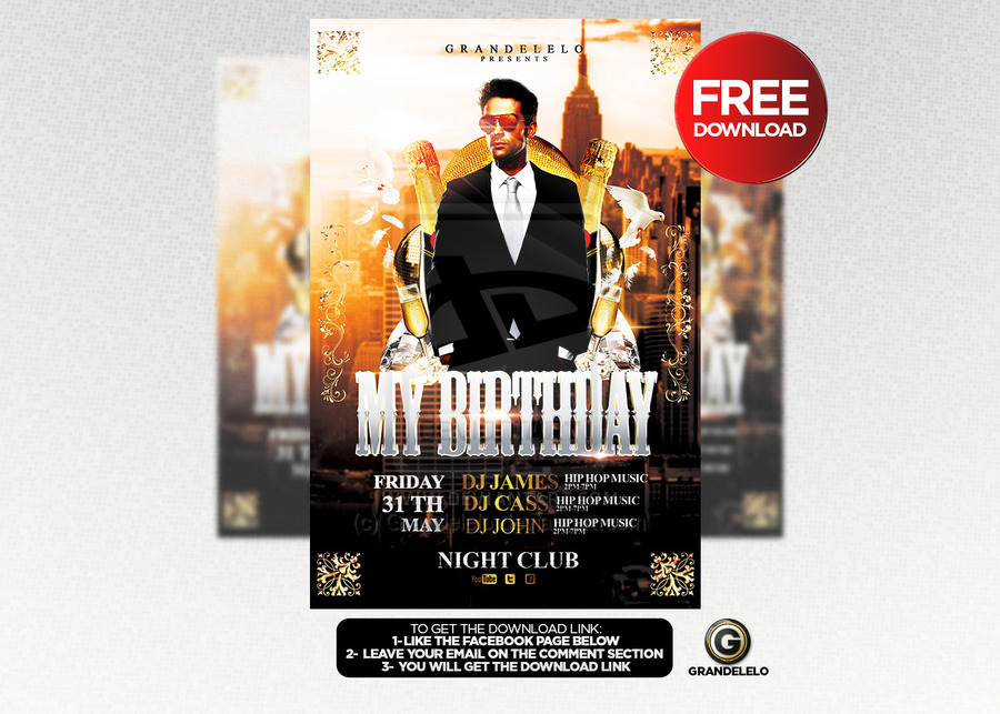 Free Birthday Flyer Template PSD