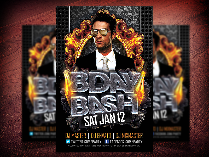 Free Birthday Party Flyers PSD