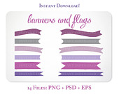 Free Digital Scrapbook Flag Banner