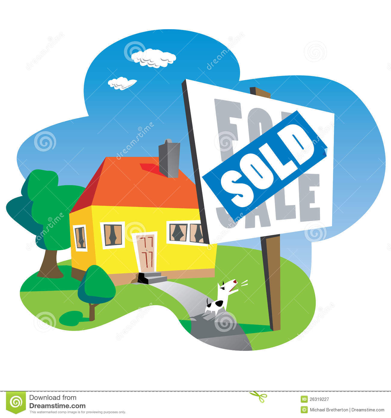 Free Pictures of House with Sold Sign