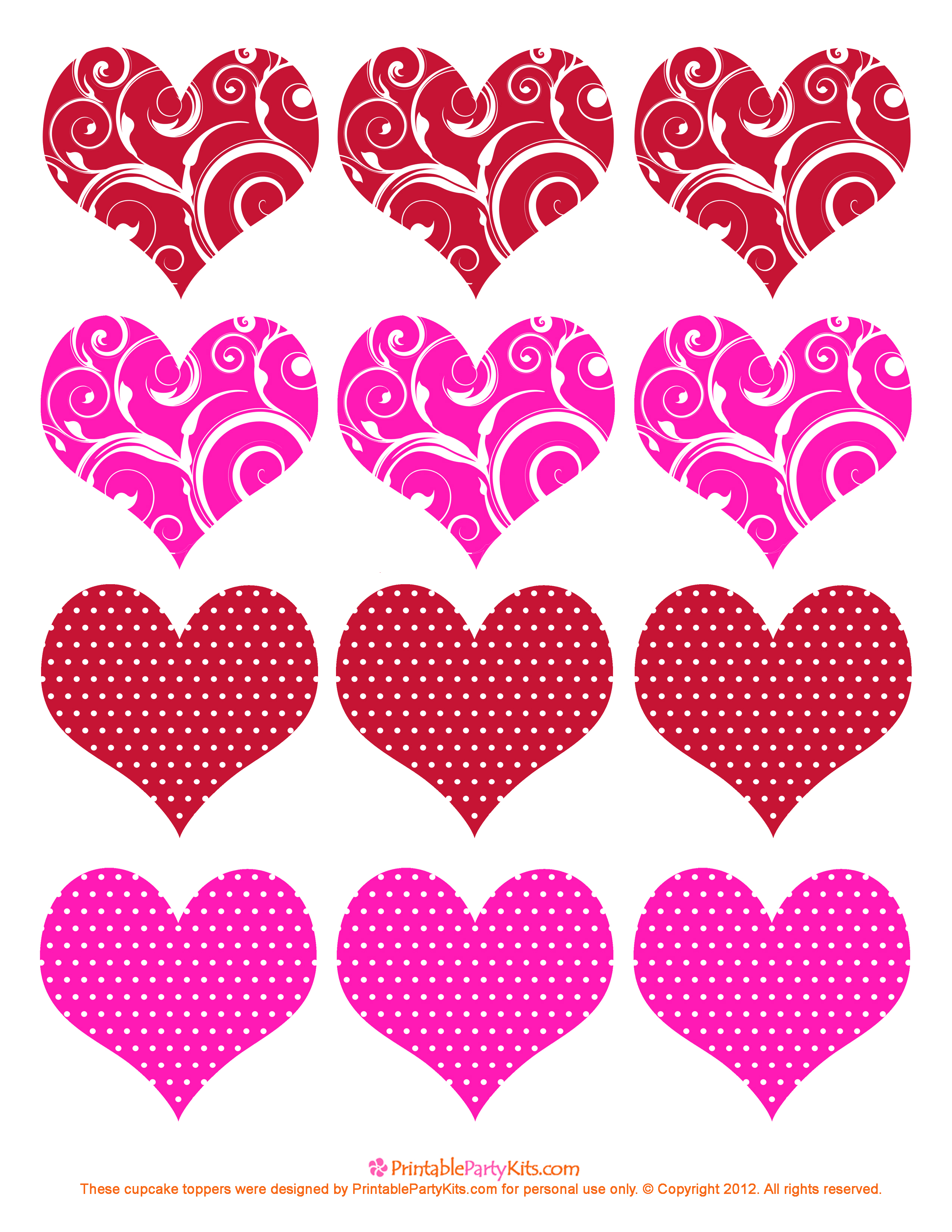 Free Printable Valentine Hearts Template