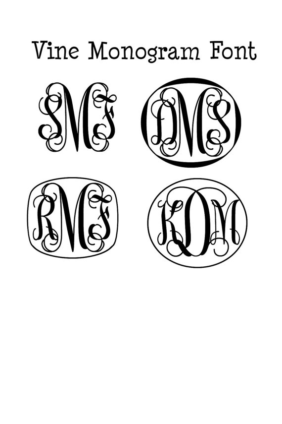Free Vine Monogram Font for Cricut