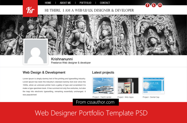 Free Web Design Portfolio Template