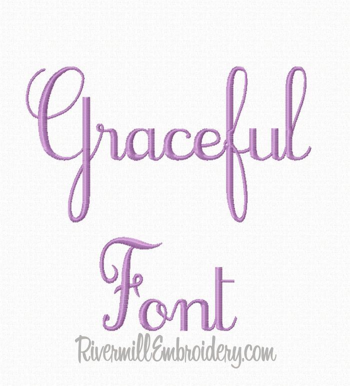 Graceful Embroidery Machine Font
