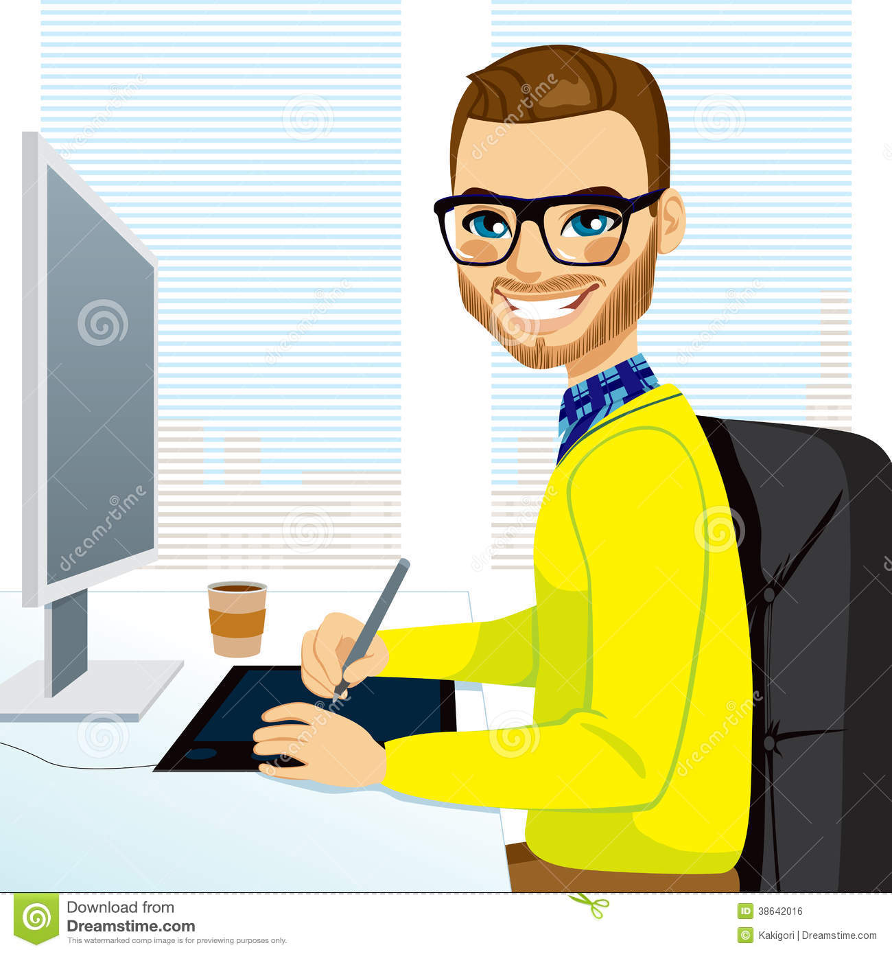 Graphic Designer Working On Computer