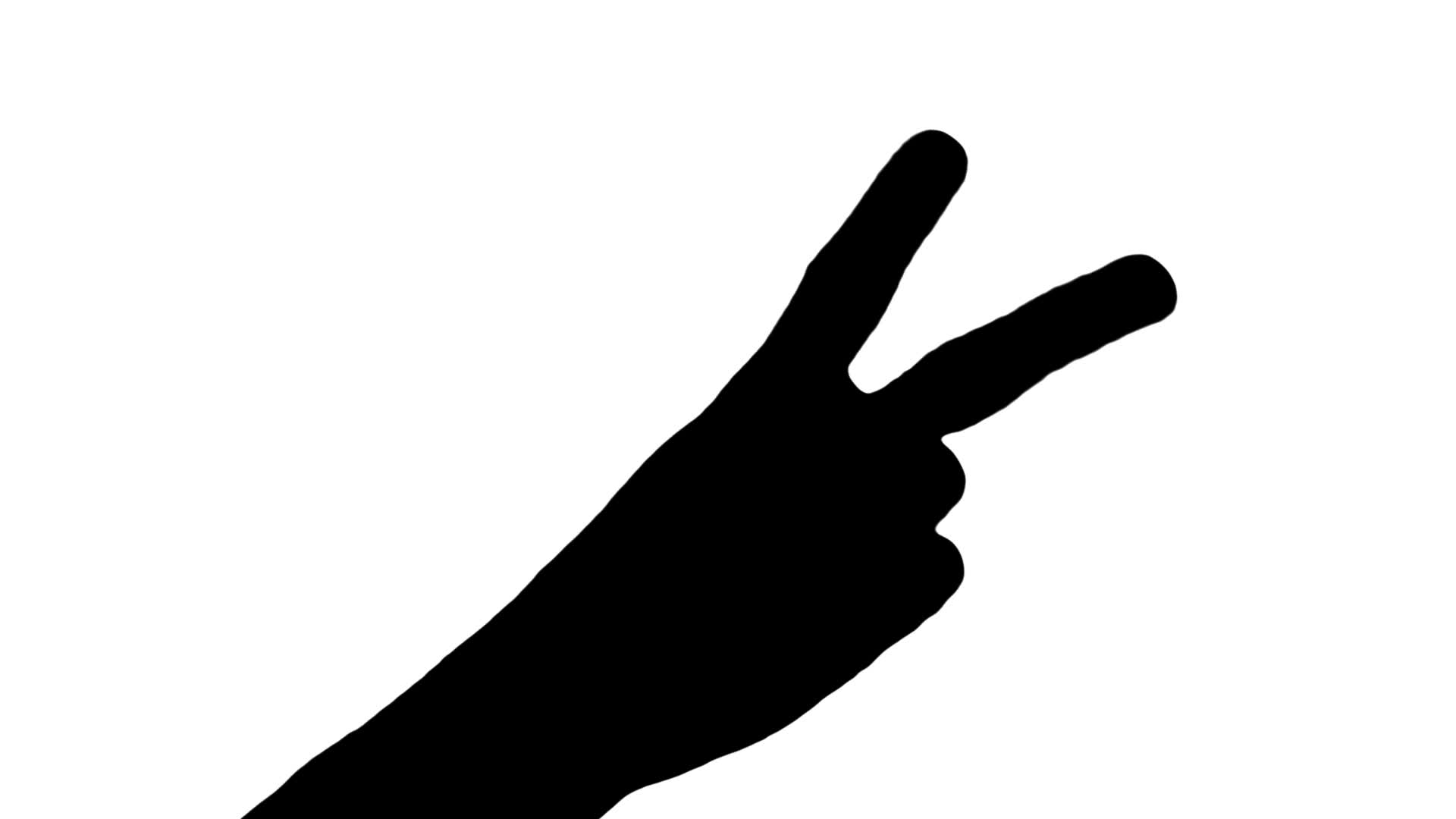 Hand Peace Sign Silhouette