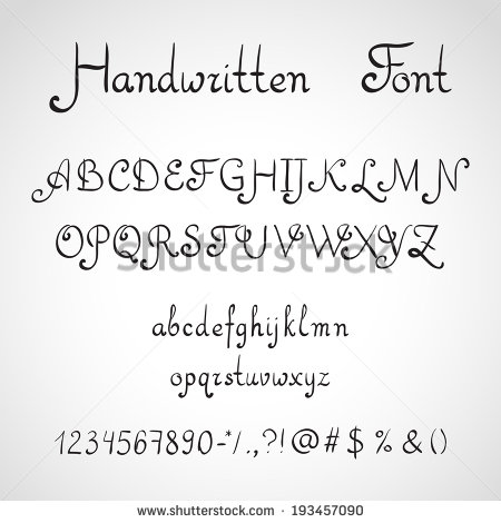 Handwritten Font Styles Alphabet