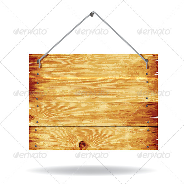 Hanging Wooden Sign Post