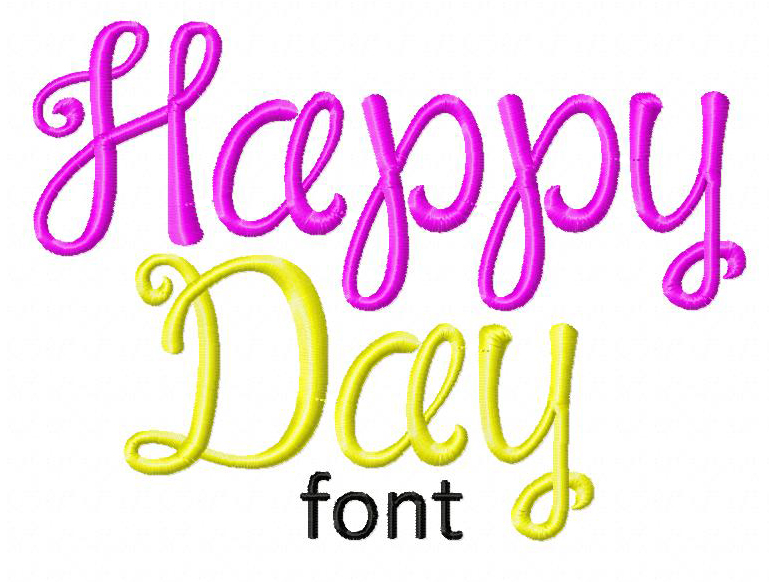Happy Day Machine Embroidery Font