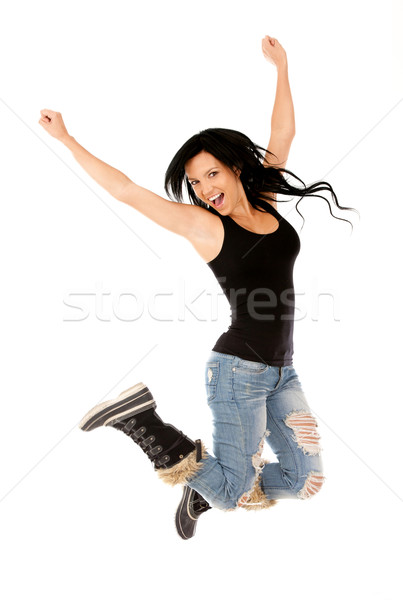 Happy Woman Jumping Happy Woman Jumping