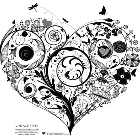 Heart Floral Vector Design Free