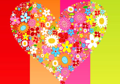 Heart Vector Flowers