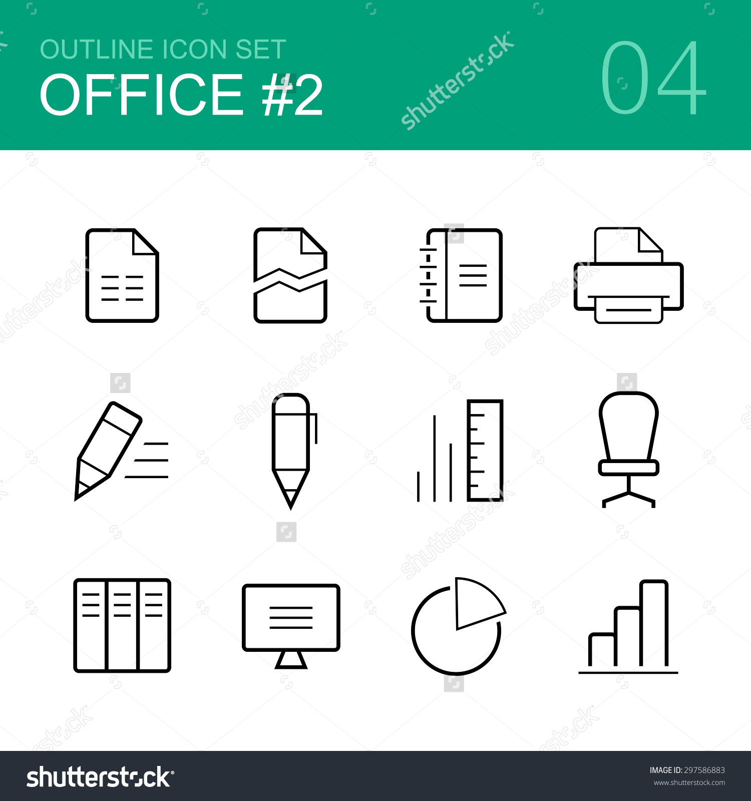 Horizontal Pencil Outline Icon