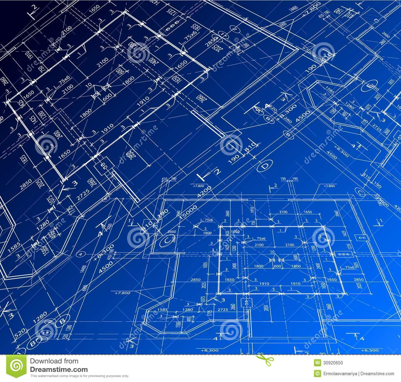 House Blueprint Vector Art