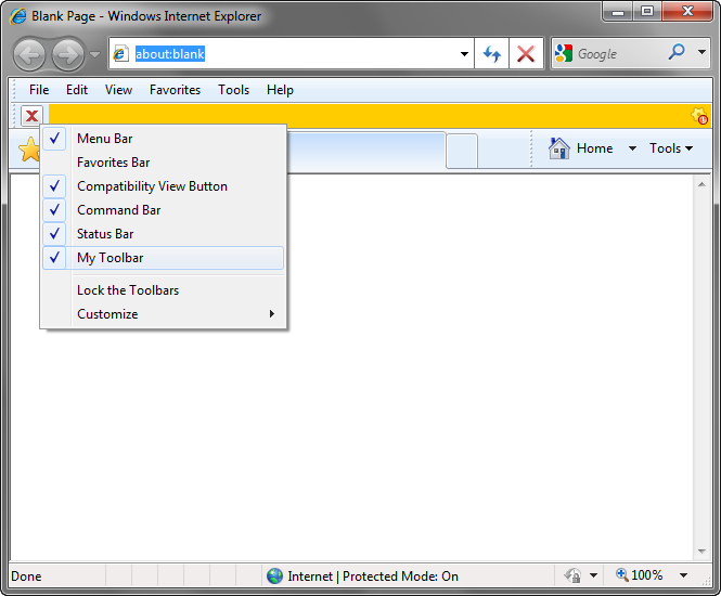 Internet Explorer Toolbar