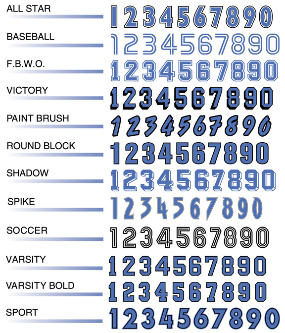 jersey number font style