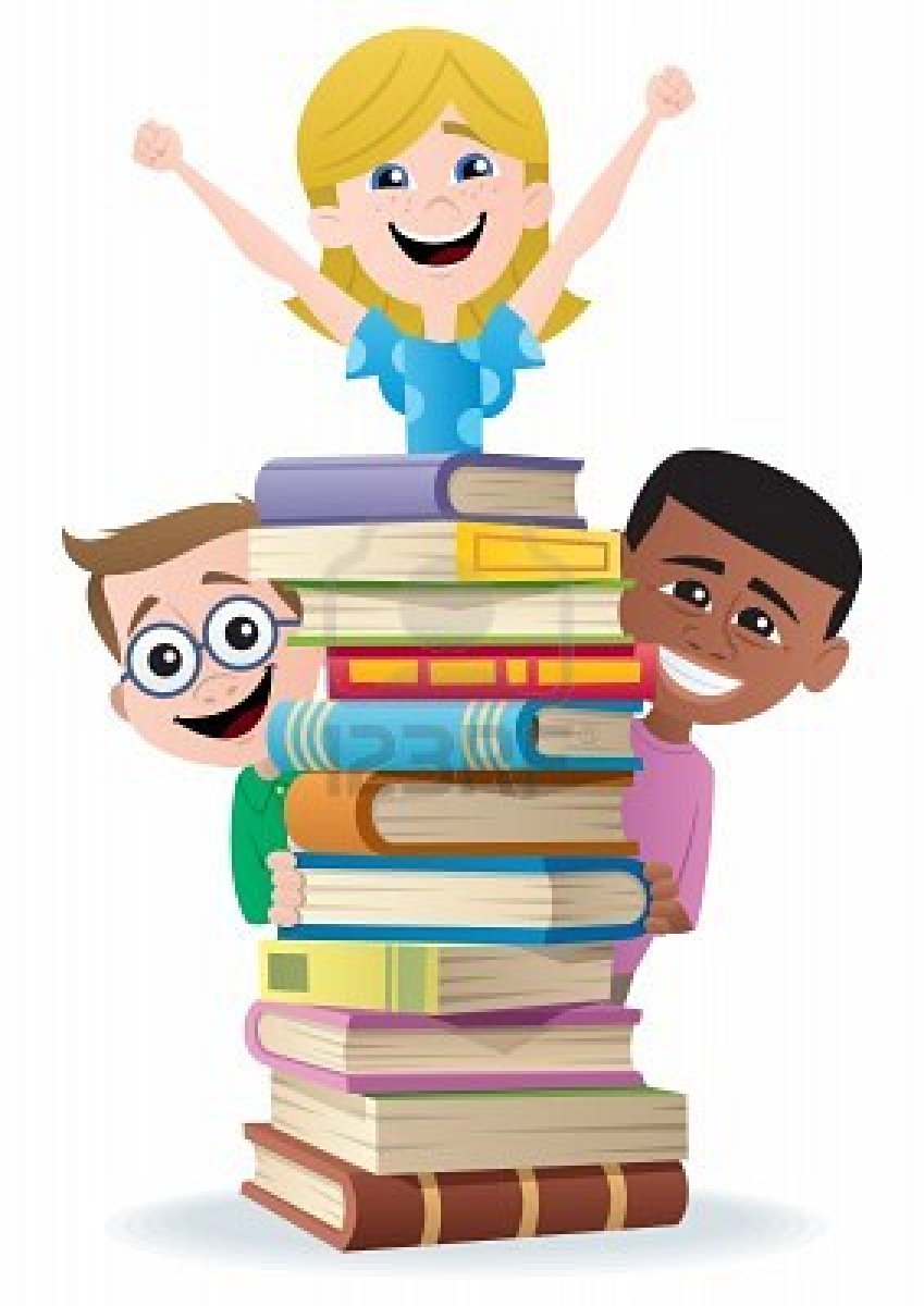 Kids with Books Clip Art