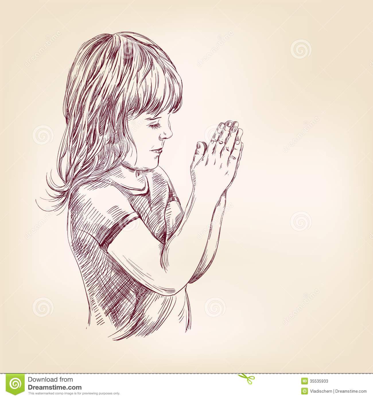 Little Girls Praying Hands