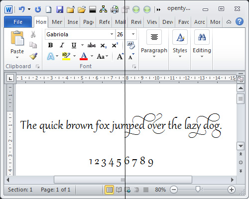 Microsoft Word 2013 Fonts