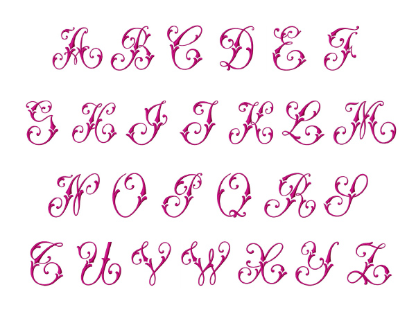 Monogram Embroidery Fonts