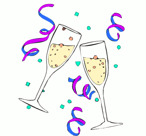 New Year Champagne Glasses Clip Art
