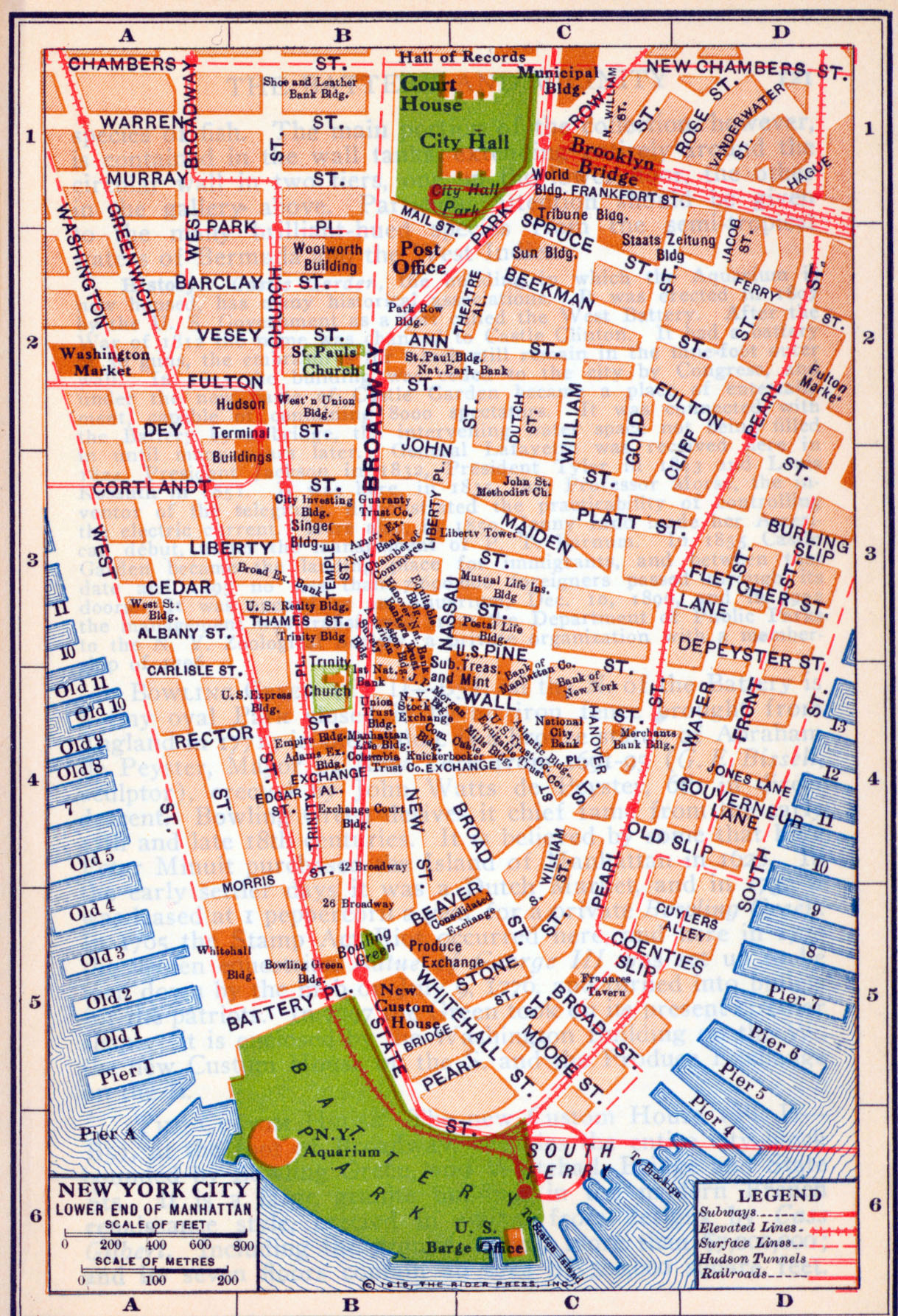 New York City Lower Manhattan Map