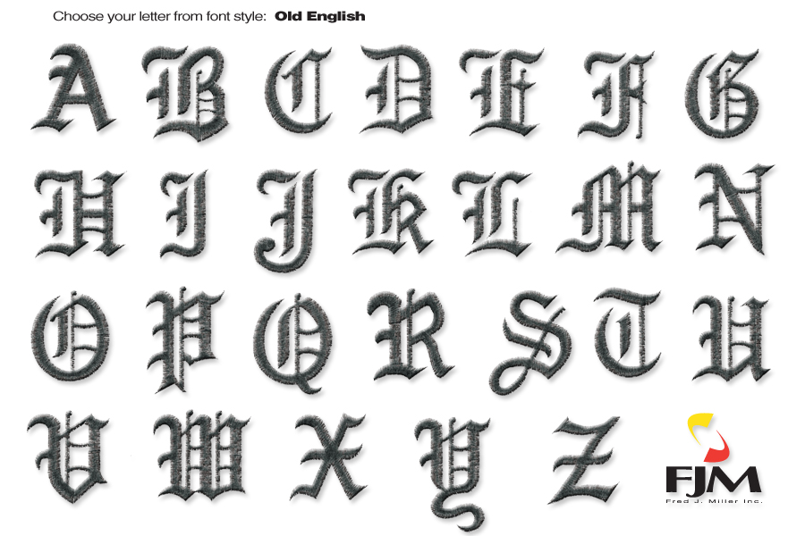 Old English Font Styles Alphabet