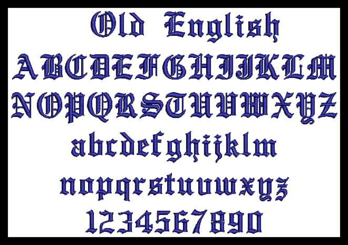 Old English Graffiti Fonts Numbers