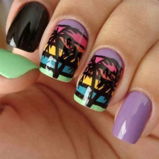 Palm Tree Nail Art Designs