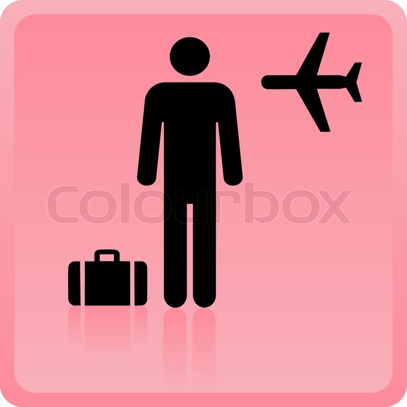 People at Airport with Luggage Clip Art