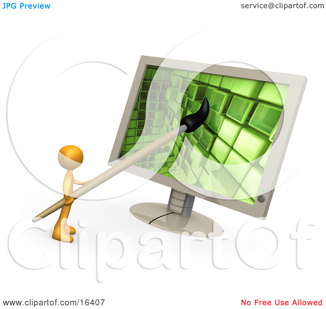 Person Using Computer Clip Art