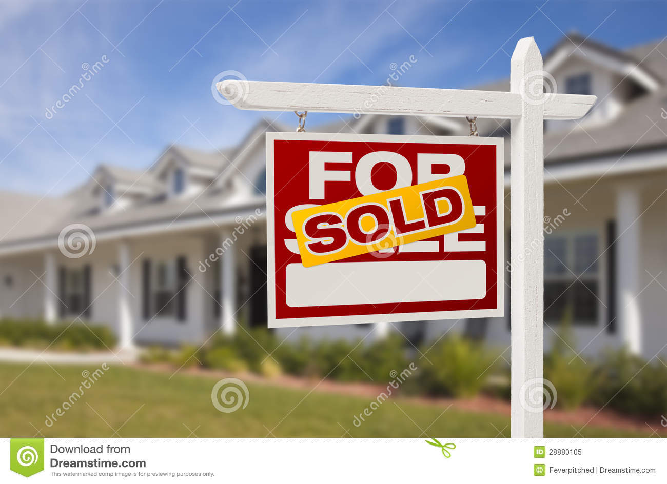 Real Estate Sold Sign House