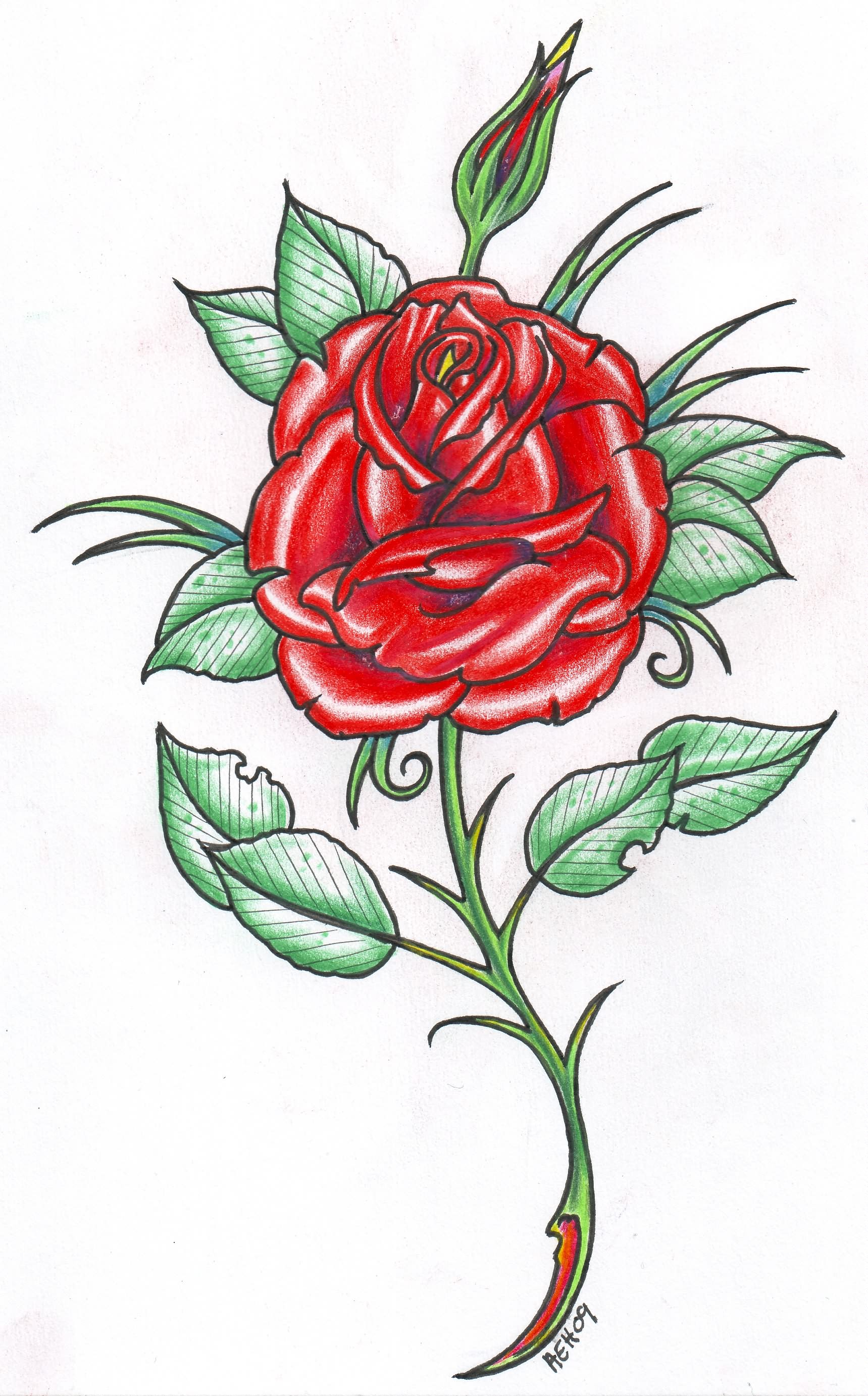 Red Rose Tattoo Designs