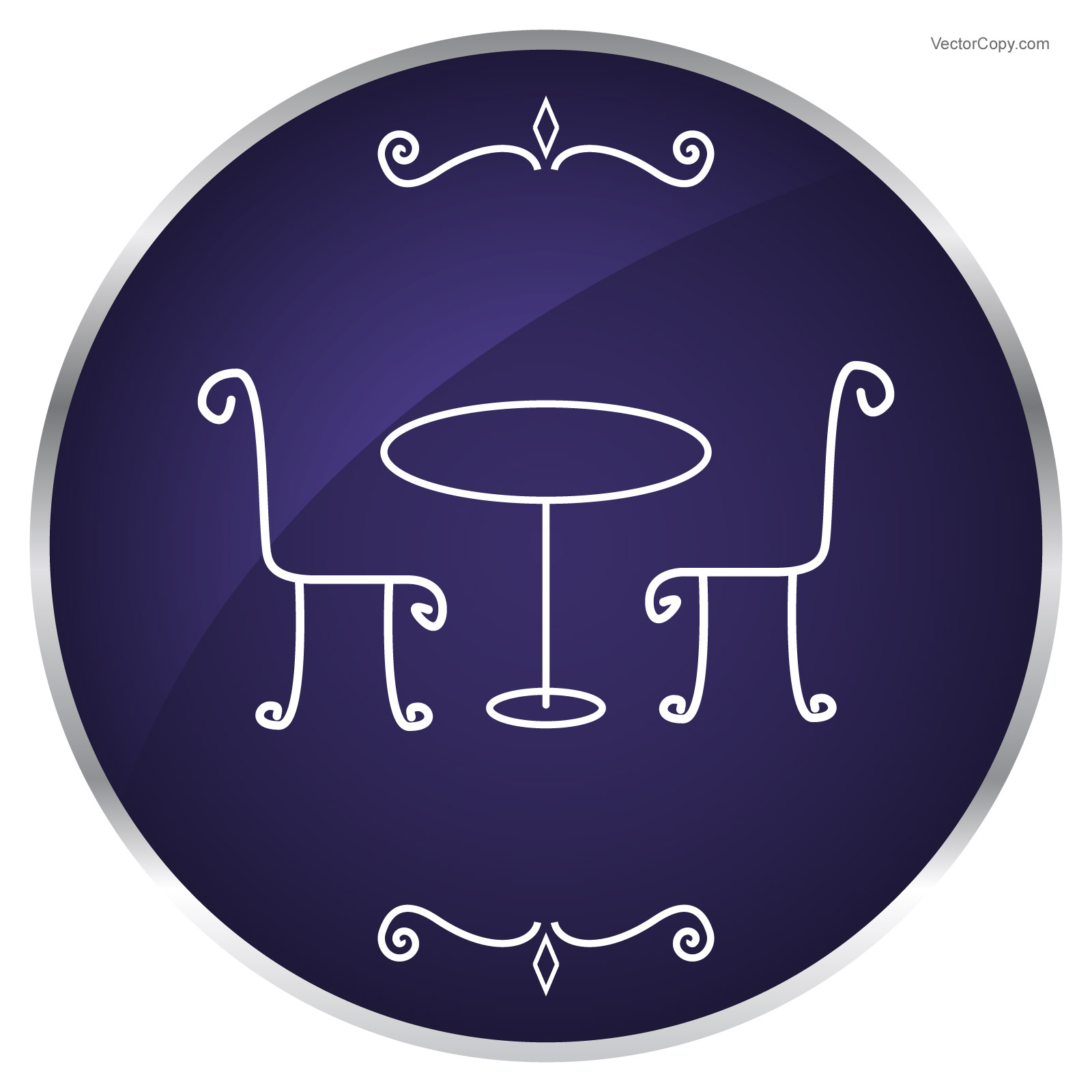 Restaurant Table and Chairs Icon Restaurant Table and Chairs Icon