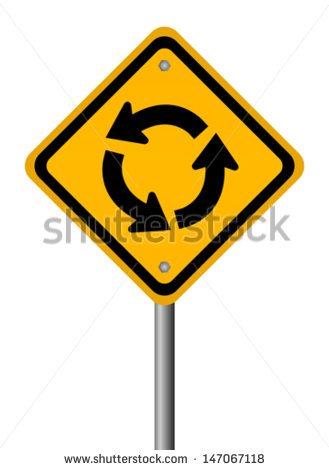 Roundabout Traffic Circle Sign