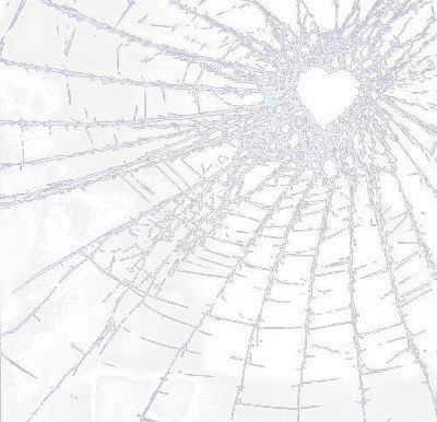 Shattered Broken Glass Heart