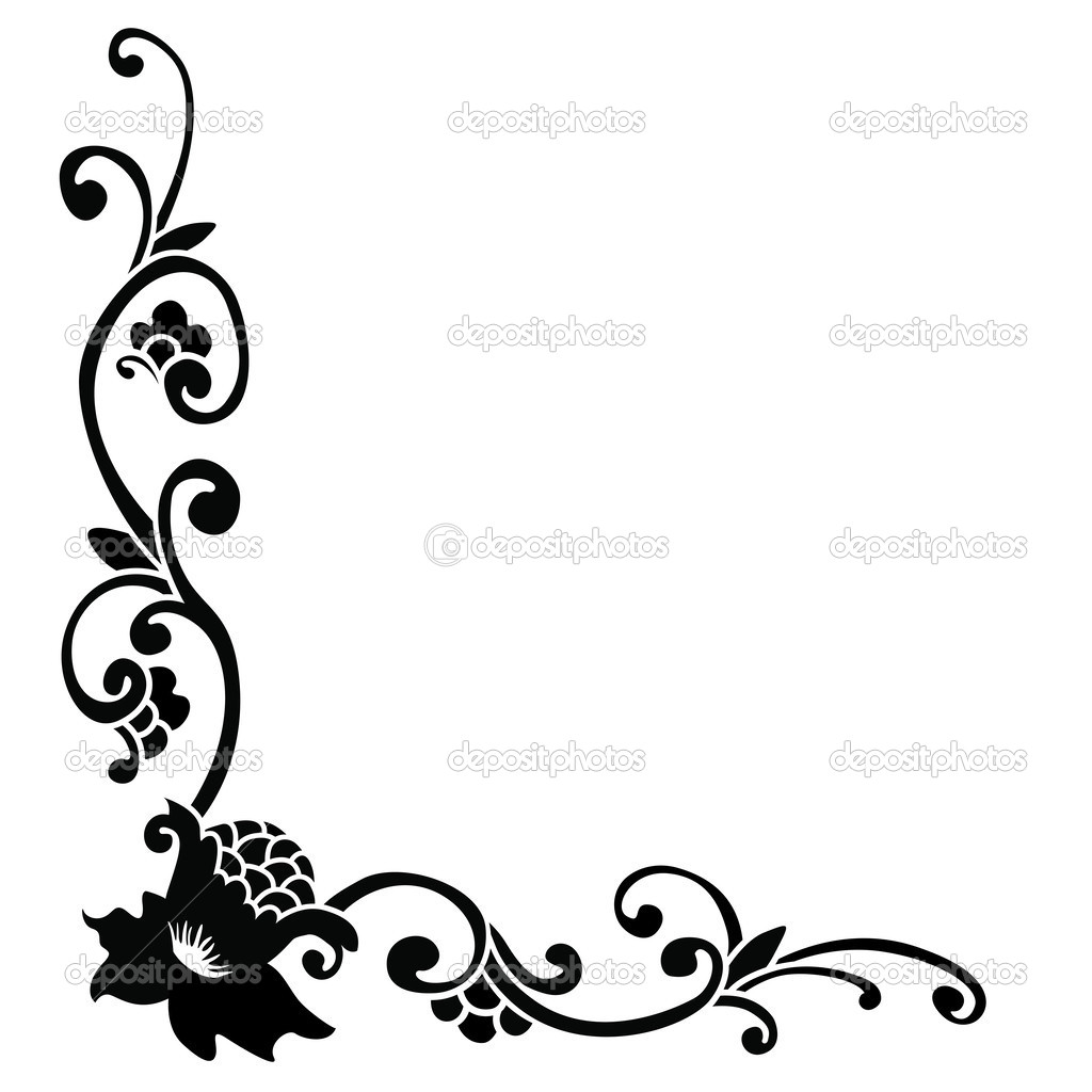 Simple Black and White Floral Design