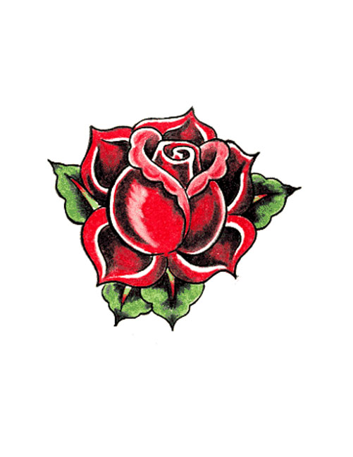 Simple Red Rose Tattoo Designs