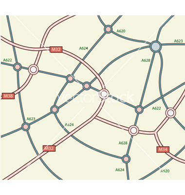 Simple Road Map Vector