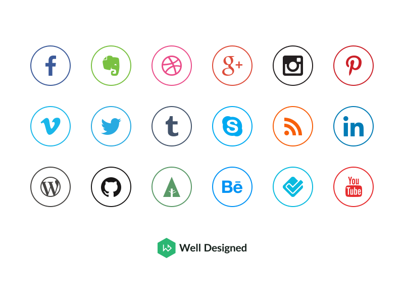 Social Media Icons Flat