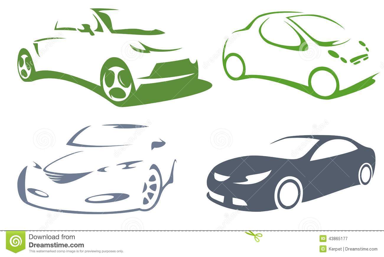 Stock Car Silhouettes Vector Icons