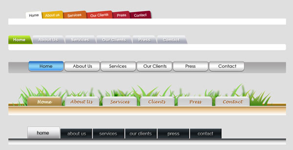 Tab Menu Template PSD Tab Menu Template PSD