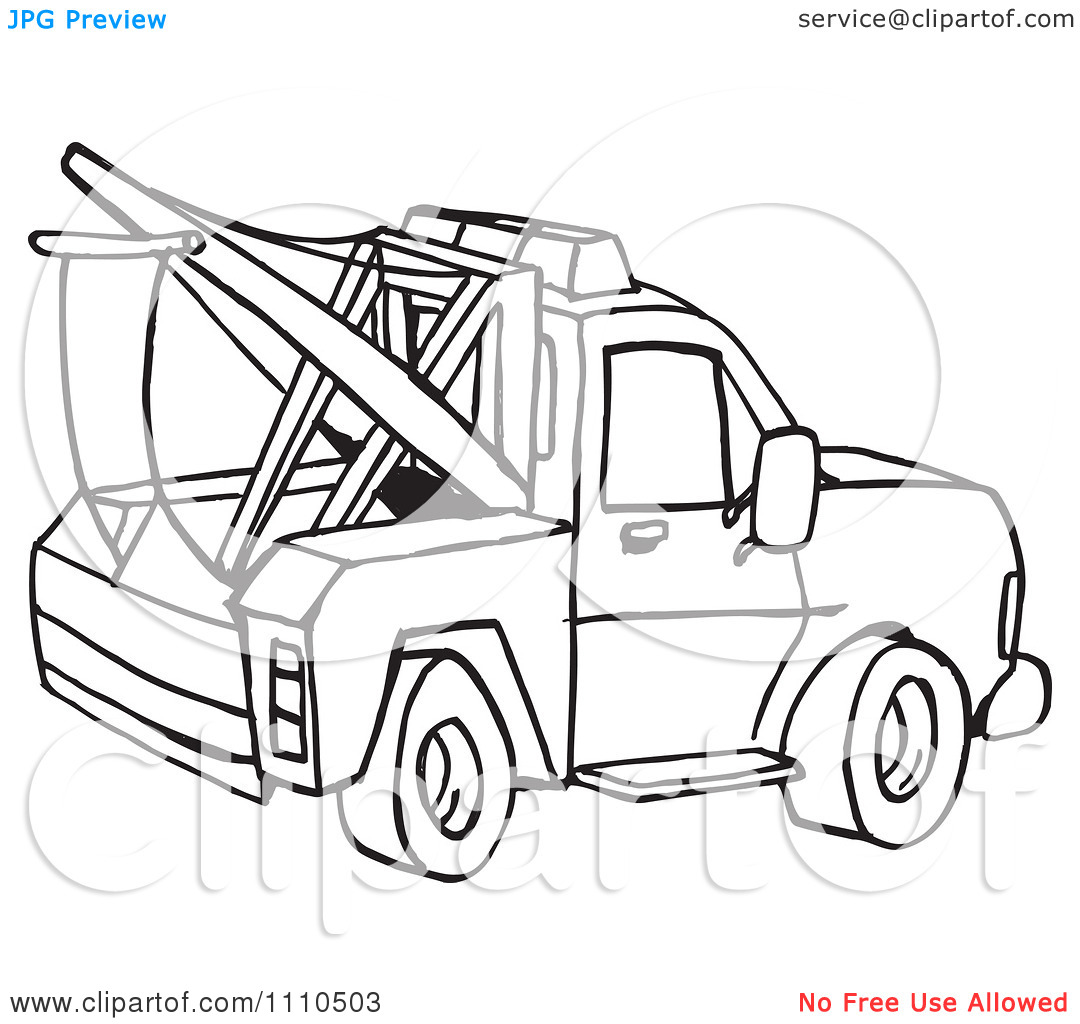 13 Black And White Tow Truck Vector Images