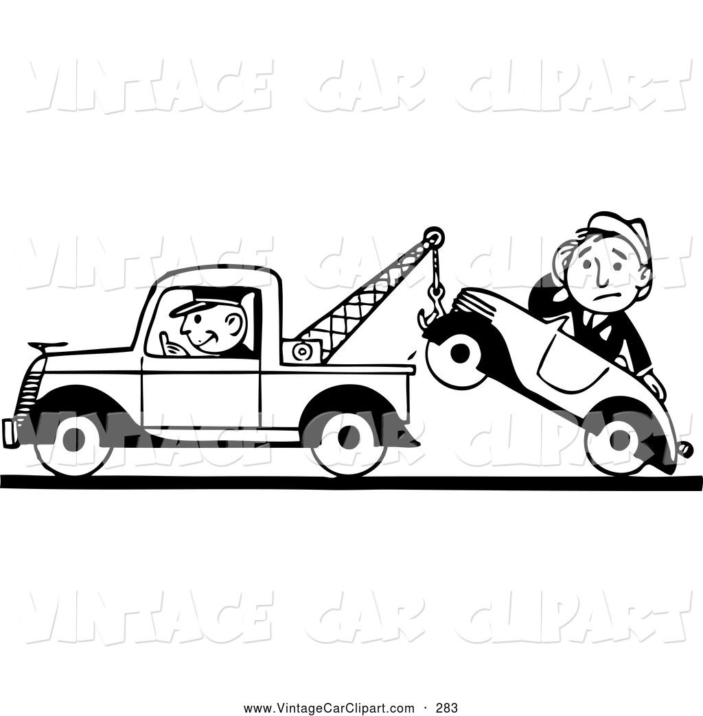 Tow Truck Clip Art Black and White
