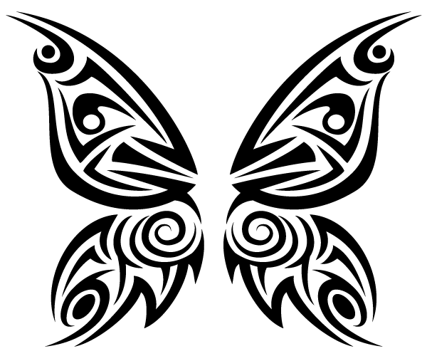 Tribal Butterfly Clip Art