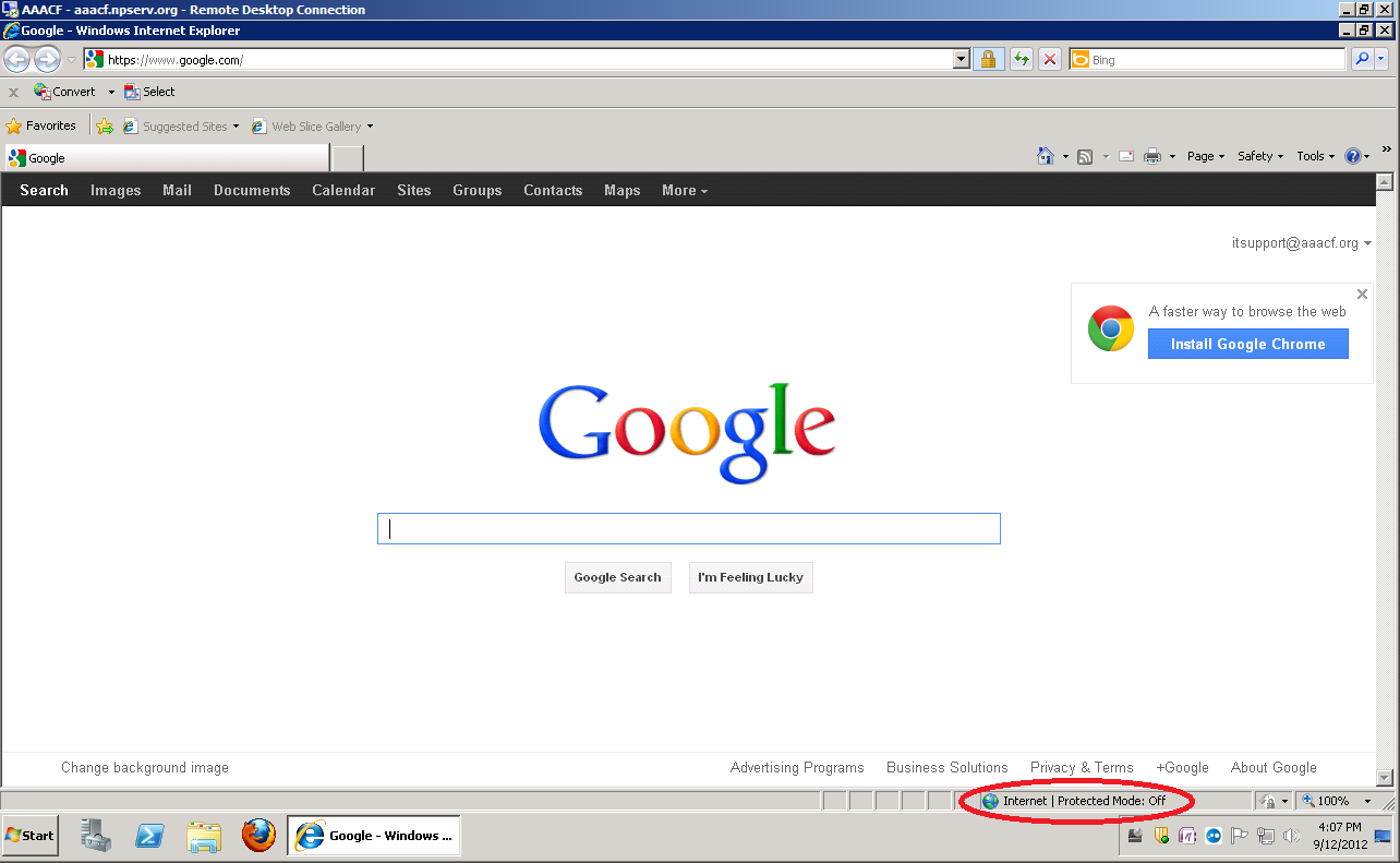 Turn Off Protected Mode Internet Explorer